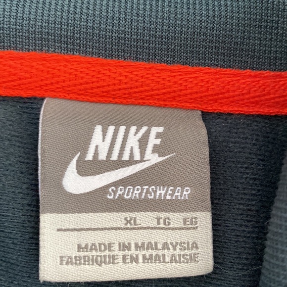 NIKE retro full-zip track jacket swoosh grey gray red orange like new - Picture 4 of 6